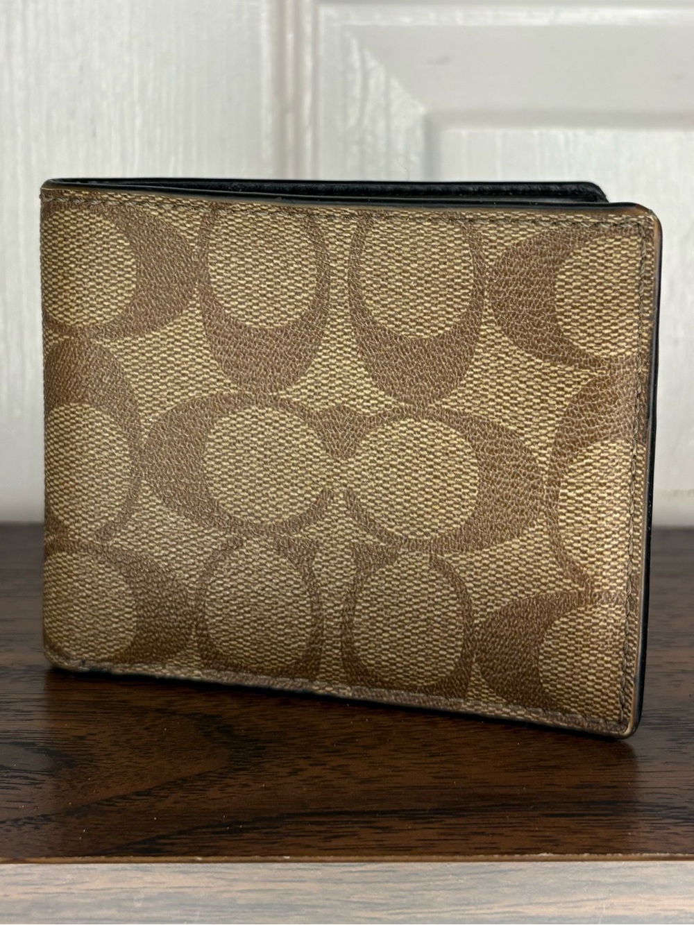 Coach Men’s ID Billfold Wallet in Brown Signature Canvas